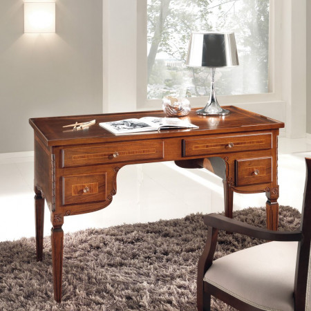 Scrivanie arredo ufficio con intarsi in legno di noce