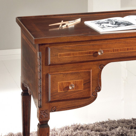Scrivanie arredo ufficio, dettaglio intarsio legno di noce