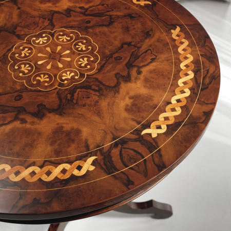 Tavolino rotondo in radica persiana