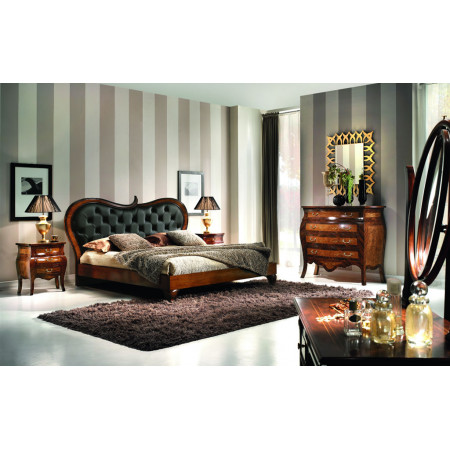 Letto elegant imbottito king size con dettagli capitonné