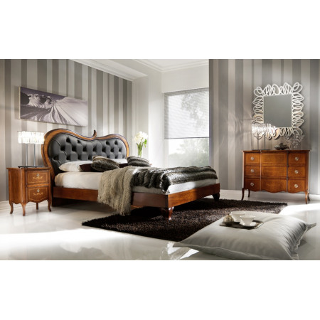 Letto elegant imbottito king size, testata capitonné