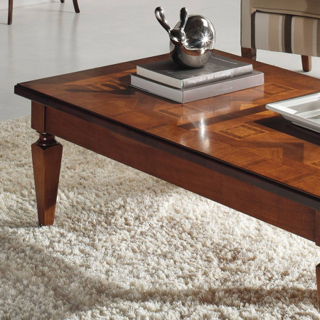 Tavolino da salotto 135x75 con piano intarsiato
