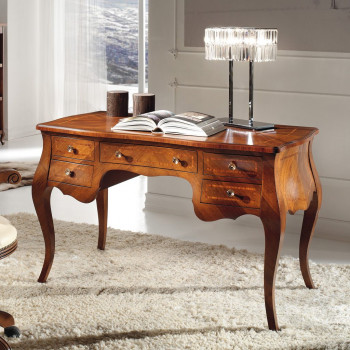 Scrivania per arredamento soggiorno, gambe curve