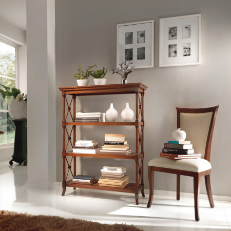 Etagere ciliegio a 4 piani con dettaglio crocere