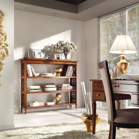 Etagere a 4 piani con fianchi traforati e cassetto