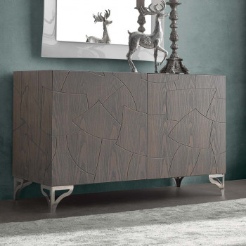 Madia moderna con gambe traforate e dettagli intagliati