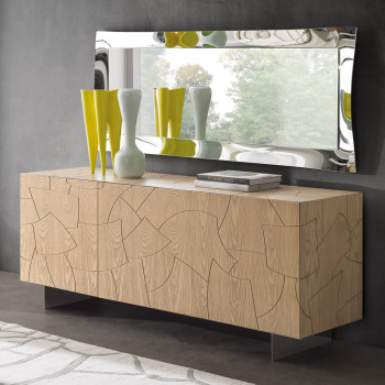 Madia moderna design intagliato con gambe in acciaio