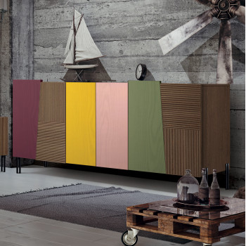 Madia moderna 6 ante con piedini in metallo