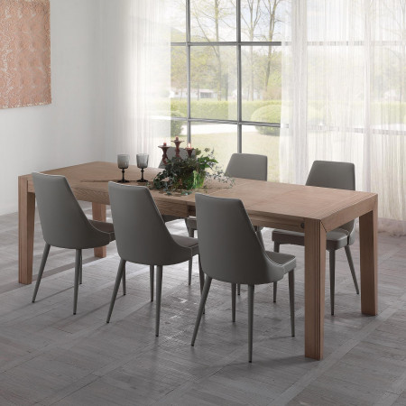 Tavolo rettangolare frassino allungabile con sedie moderne