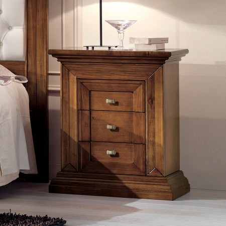 Comodino quadro con 3 cassetti