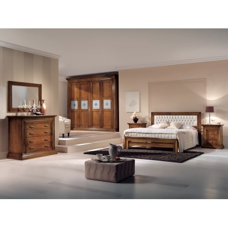 Comodino quadro con 3 cassetti