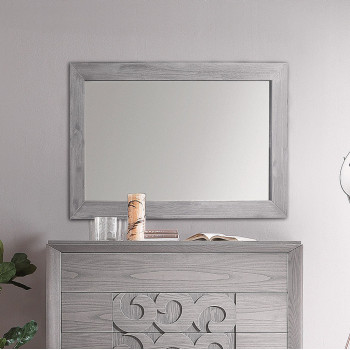 Specchiera rettangolare camera gioia con cornice legno massello