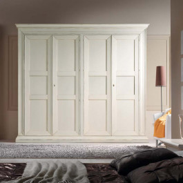 Comodino con 3 cassetti incorniciati in legno