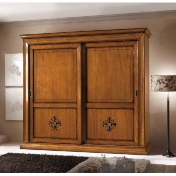 Armadio 2 ante scorrevoli traforato con dettagli floreali