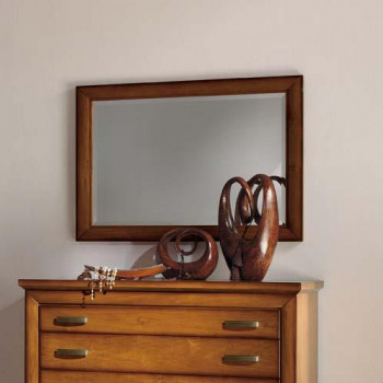 Specchiera rettangolare con cornice in legno toulipier