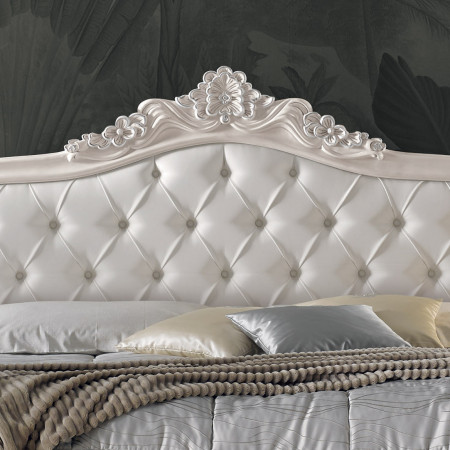 Testata letto contenitore Stella con capitonnè e decori