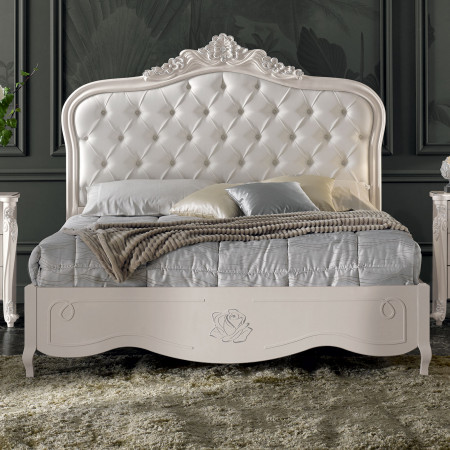 Letto contenitore Stella testata capitonnè dettaglio rosa