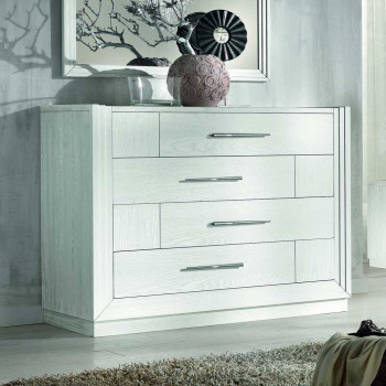 Comò in frassino con 4 cassetti dettaglio del frontale