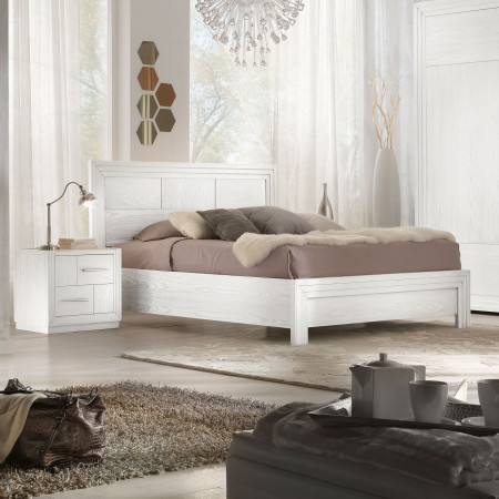Comodino con due cassetti in legno di frassino