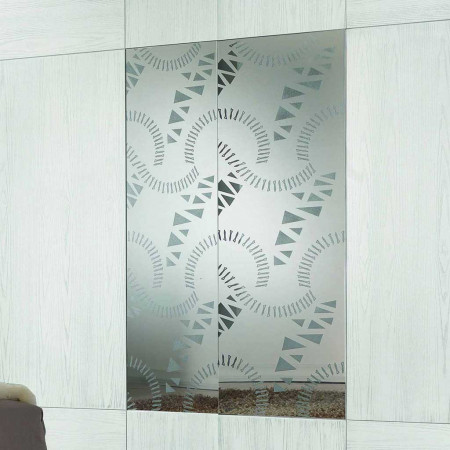 Armadio con ante scorrevoli e specchi serigrafati dettaglio