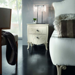 Letto matrimoniale ecopelle bianca con swarovski