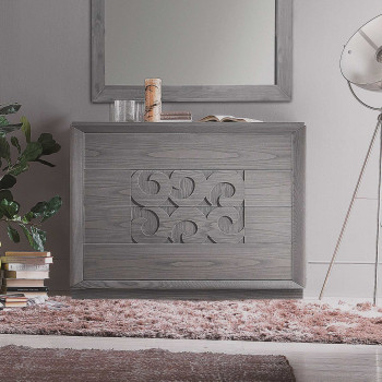 Como' 4 cassetti in legno con decoro traforato