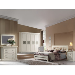 Specchiera rettangolare su cassettiera con cornice legno
