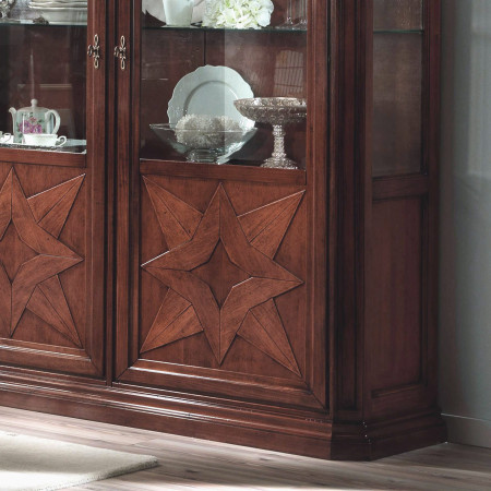 Argentiera a due ante in legno con rilievo stella