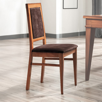 Sedia imbottita in tessuto, design moderno, legno faggio