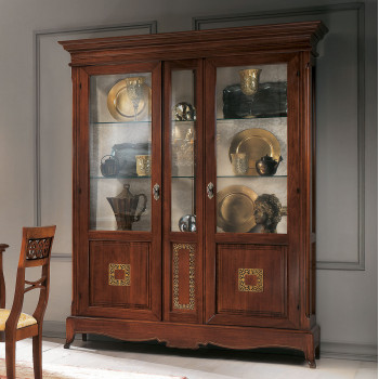 Argentiera 2 ante con decoro traforato, dettaglio vetro molato