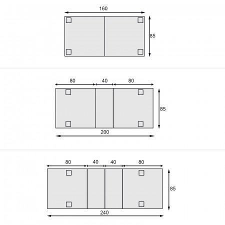Tavolo rettangolare inciso allungabile 160/240x85