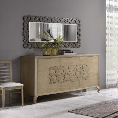 Specchiera rettangolare traforata con cornice classica