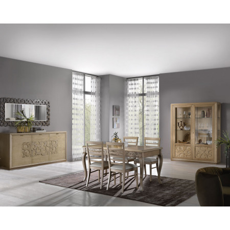 Credenza 3 ante 2 cassetti con decorazioni traforate