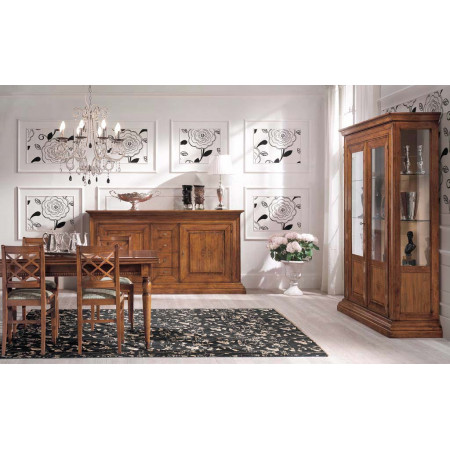 Tavolo gambe tornite quadrato allungabile in legno noce