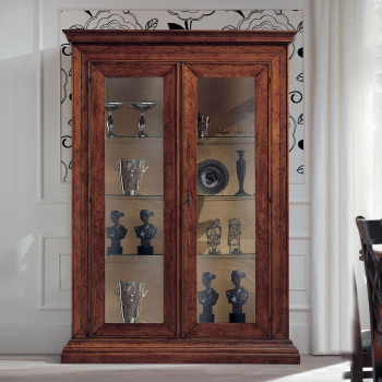 Argentiera 2 ante piccola in legno di noce tanganica