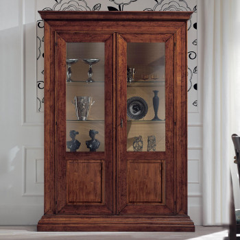 Argentiera 2 ante con vetro, legno toulipier