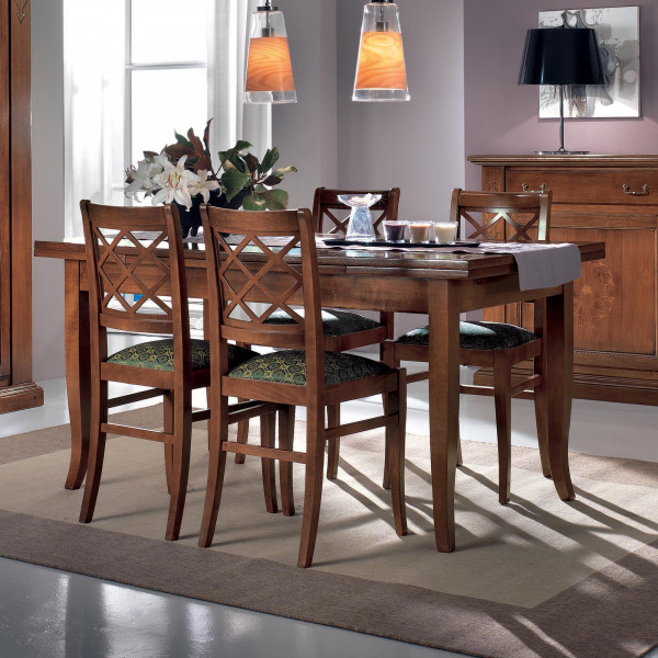 Tavolo rettangolare allungabile 160x85-240x85, legno noce