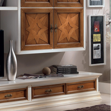 Composizione Pollini con ante decorate in legno