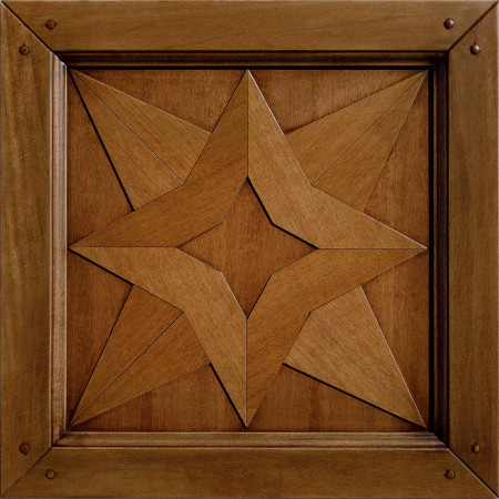 Composizione Pollini, dettaglio rilievo stella legno