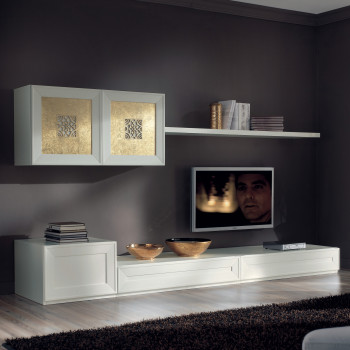 Composizione mimosa con traforo, dettaglio pensili traforati