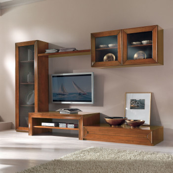 Composizione Magnolia, parete attrezzata in legno