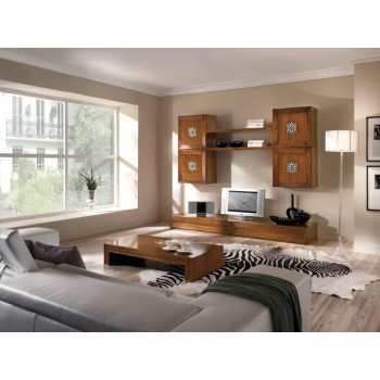 Composizione camelia, parete attrezzata con base TV e pensili