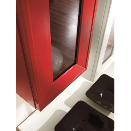Composizione azalea, dettaglio anta rossa in legno moderno