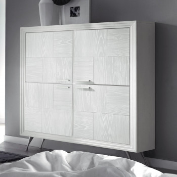 Base con 4 ante in legno di frassino con dettagli design