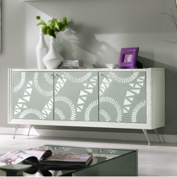 Madia 3 ante piedi in acciaio, dettaglio frontale