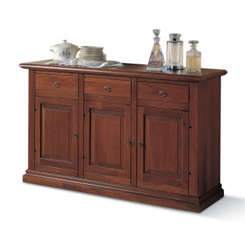 Credenza 3 ante con bugne a diamante in arte povera