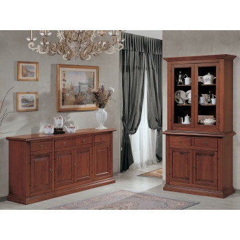 Sala da pranzo noce, dettaglio credenza arte povera