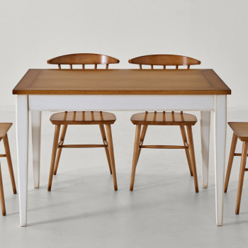 Tavolo rettangolare 120x85 noce tanganika con sedie