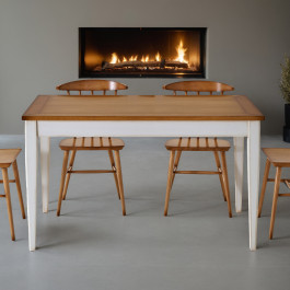 Tavolo rettangolare 180x85 allungabile, dettaglio piano noce