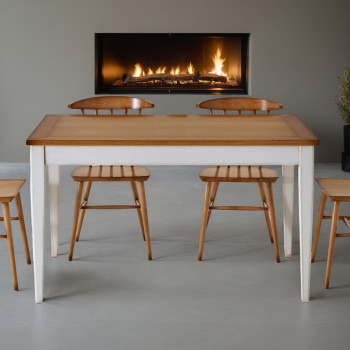 Tavolo rettangolare 140x85 allungabile con dettaglio legno